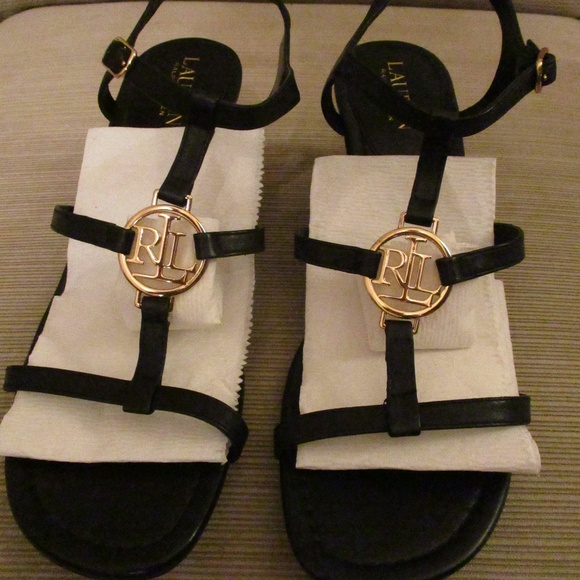 NWOT RALPH LAUREN WEDGE SANDALS Sz 9.5 B SALE - Picture 4 of 8